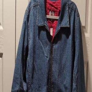 Chico's Denim Jacket With Floral Parrot Design- Size 3